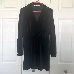 Zara Velvet Shirt Dress